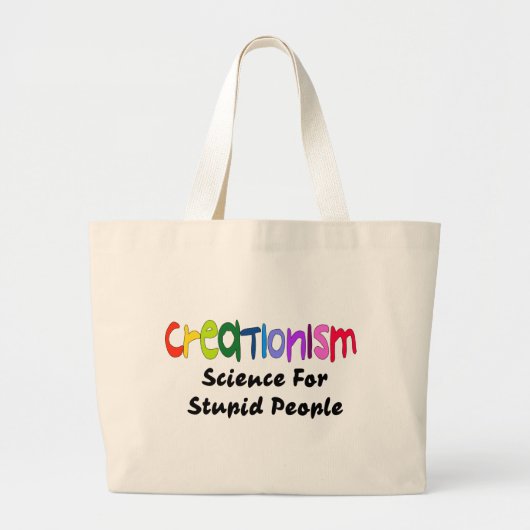 Anti-creationisme Grote Tote Bag (Voorkant)