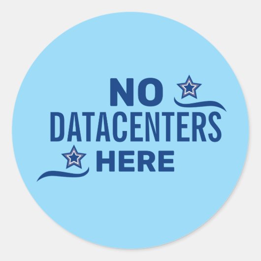 Anti-datacenter politiek ronde sticker (Voorkant)