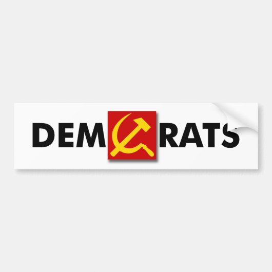 Anti-democraat "DemRats" Bumpersticker (Voorkant)
