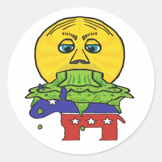 anti-democraat ronde sticker (Voorkant)