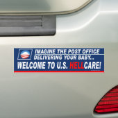 Anti-democraat "Welkom in US Hellcare!" Bumpersticker (Op auto)