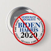 Anti-democratisch Biden Harris Edit JAAR Ronde Button 7,6 Cm (Voorkant /achterkant)