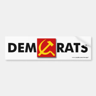 Anti-democratische bumpersticker "DemRats"