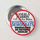 Anti-Democratische Partij Biden Harris Ronde Button 7,6 Cm (Voorkant /achterkant)
