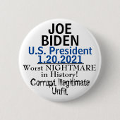 Anti-democratische president Biden BEWERK Naam Ronde Button 5,7 Cm (Voorkant)