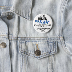 Anti-democratische president Biden BEWERK Naam Ronde Button 5,7 Cm
