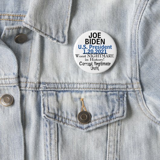 Anti-democratische president Biden BEWERK Naam Ronde Button 5,7 Cm (In situ)