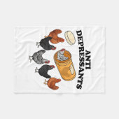 Anti Depressants Chicken  Fleece Deken (Voorkant (Horizontaal))