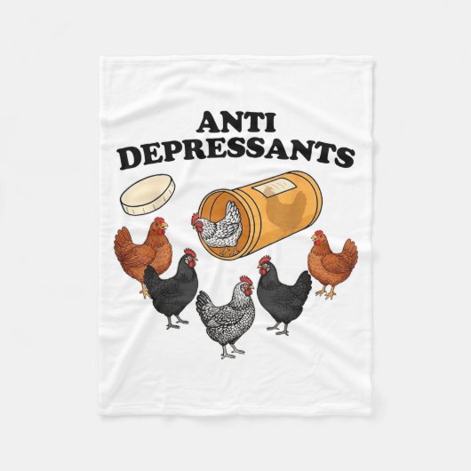Anti Depressants Chicken  Fleece Deken (Voorkant)