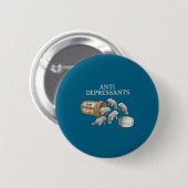 Anti Depressants Manatees  Ronde Button 5,7 Cm (Voorkant /achterkant)