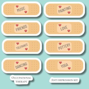 Anti-depressie bandaid kit Custom Vinyl Sticker