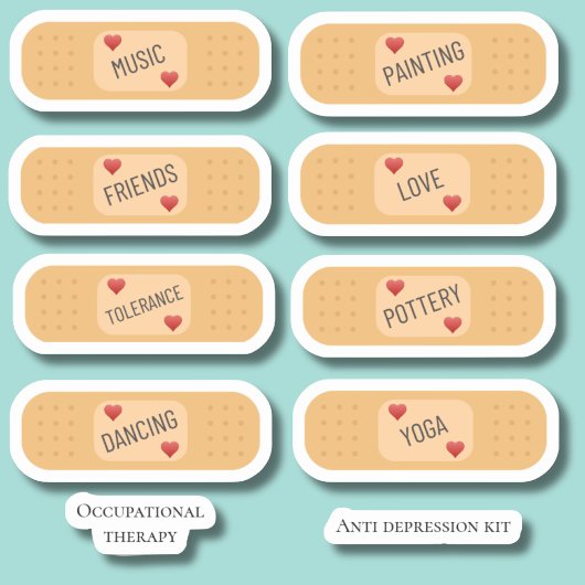 Anti-depressie bandaid kit Custom Vinyl Sticker
