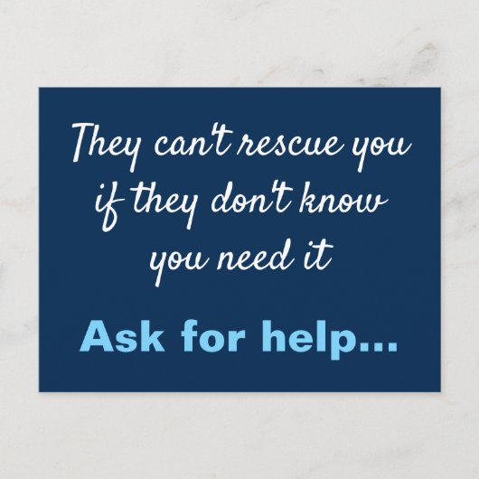 Anti-depressie Zelfmoordpreventie Briefkaart (Voorkant)