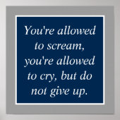 Anti-depressie Zelfmoordpreventie Motivatie Poster (Voorkant)