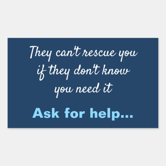 Anti-depressie Zelfmoordpreventie Rechthoekige Sticker (Voorkant)