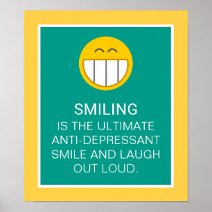 Anti-Depressieve Motivatie het glimlachen Citaat Poster