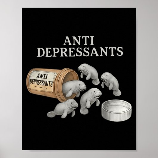Anti Depressiva Lamantijnen Poster (Voorkant)