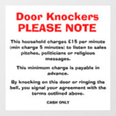 Anti-deurklokkersbord Raamsticker (Vel)