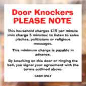 Anti-deurklokkersbord Raamsticker (Vel 2)