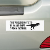 Anti-diefstal T-Rex Bumpersticker (Op auto)