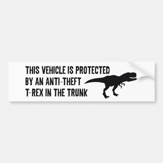 Anti-diefstal T-Rex Bumpersticker (Voorkant)