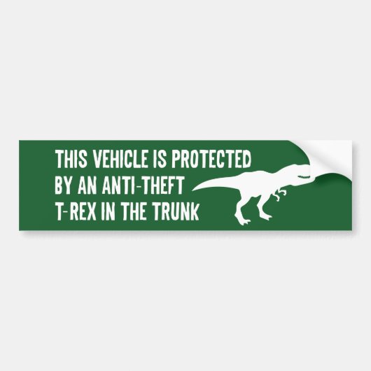 Anti-diefstal T-Rex Bumpersticker (Voorkant)