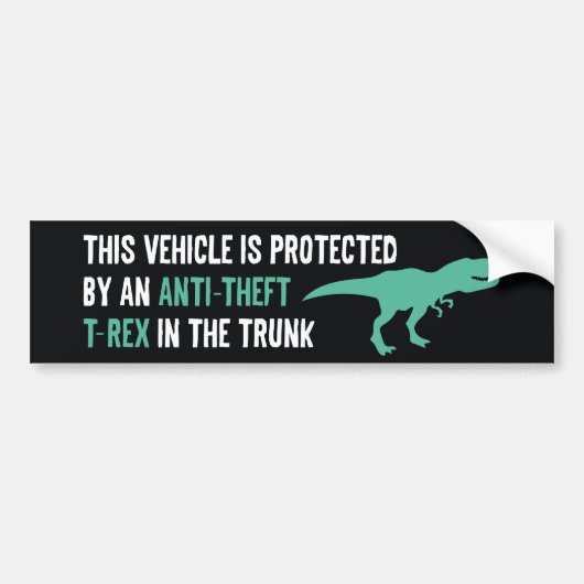 Anti-diefstal T-Rex Bumpersticker (Voorkant)