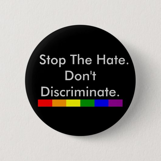 Anti-discriminatie en Gay Pride Ronde Button 5,7 Cm (Voorkant)