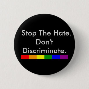 Anti-discriminatie en Gay Pride Ronde Button 5,7 Cm