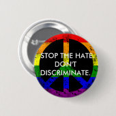 Anti-discriminatie en gelijkheid stoppen de haat ronde button 5,7 cm (Voorkant /achterkant)