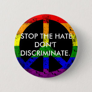 Anti-discriminatie en gelijkheid stoppen de haat ronde button 5,7 cm