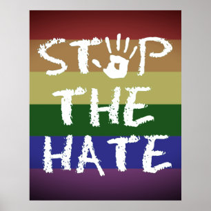 Anti Discriminatie Racisme en Haat Stop de Haat Poster