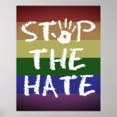 Anti-discriminatie racisme en haat stoppen de haat poster (Voorkant)