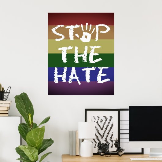 Anti-discriminatie racisme en haat stoppen de haat poster (Thuiskantoor)