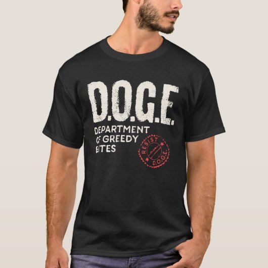 Anti DOGE D.O.G.E. Real Meaning Definition T-shirt (Voorkant)