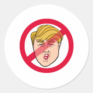 ANTI DONALD Caricature - Anti-Trump - Ronde Sticker