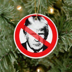 Anti Donald J. Trump stak zijn gezicht over Keramisch Ornament
