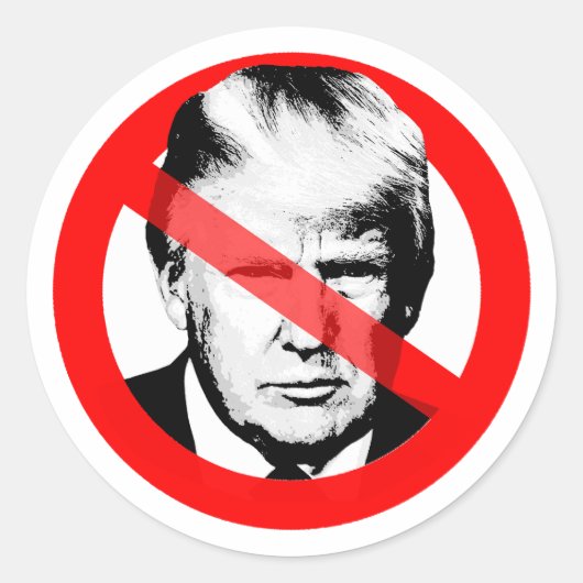 Anti Donald J. Trump stak zijn gezicht over Ronde Sticker (Voorkant)