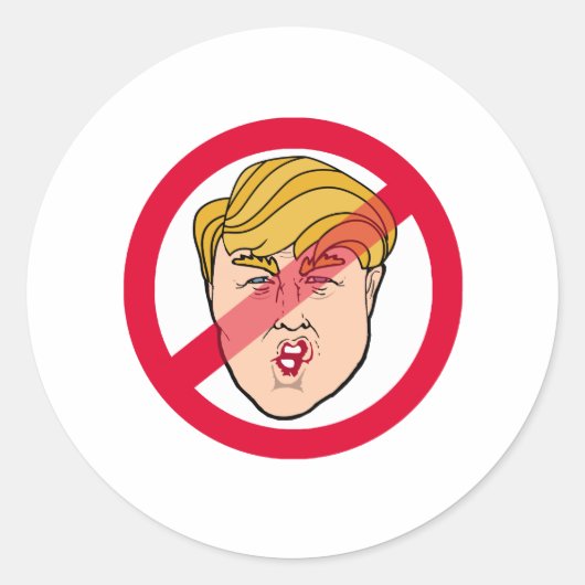 ANTI DONALD Karikatuur - Anti-Trump - Ronde Sticker (Voorkant)