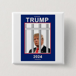 Anti Donald Trump 2024 Gevangenis Vierkante Button 5,1 Cm