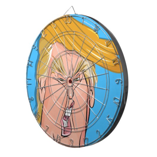 Anti-Donald Trump - Cartoon dartboard Dartbord (Voorkant Rechts)