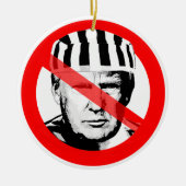 Anti Donald Trump-gevangene stak gezicht over Keramisch Ornament (Voorkant)