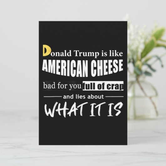 Anti Donald Trump is als Amerikaanse Kaas Vrouwen Kaart (Staand voorkant)