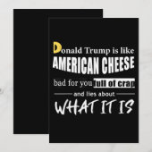 Anti Donald Trump is als Amerikaanse Kaas Vrouwen Kaart (Voorkant / Achterkant)