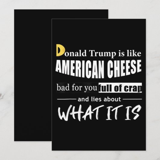 Anti Donald Trump is als Amerikaanse Kaas Vrouwen Kaart (Voorkant / Achterkant)