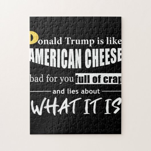 Anti-Donald Trump is net als Amerikaanse Cheese Wo Legpuzzel (Verticaal)