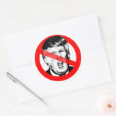 Anti Donald Trump-mond doorgestreept gezicht Ronde Sticker (Envelop)
