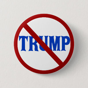 Anti-Donald Trump-rode cirkel X Ronde Button 5,7 Cm