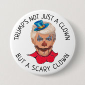 Anti-Donald Trump Scary Clown Button (Voorkant)