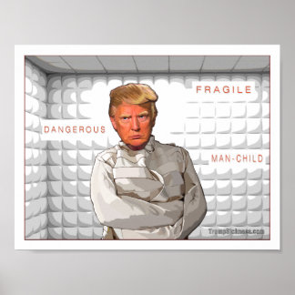 Anti-Donald Trump schilderij in een keurslijf Poster